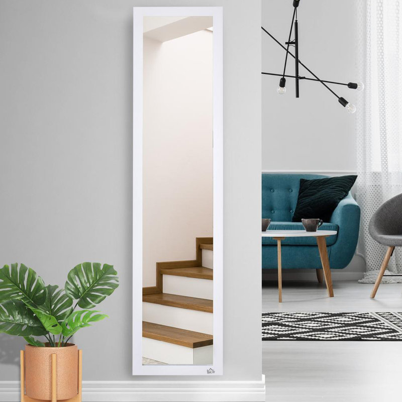 Full Length Glass Mirror (White)
