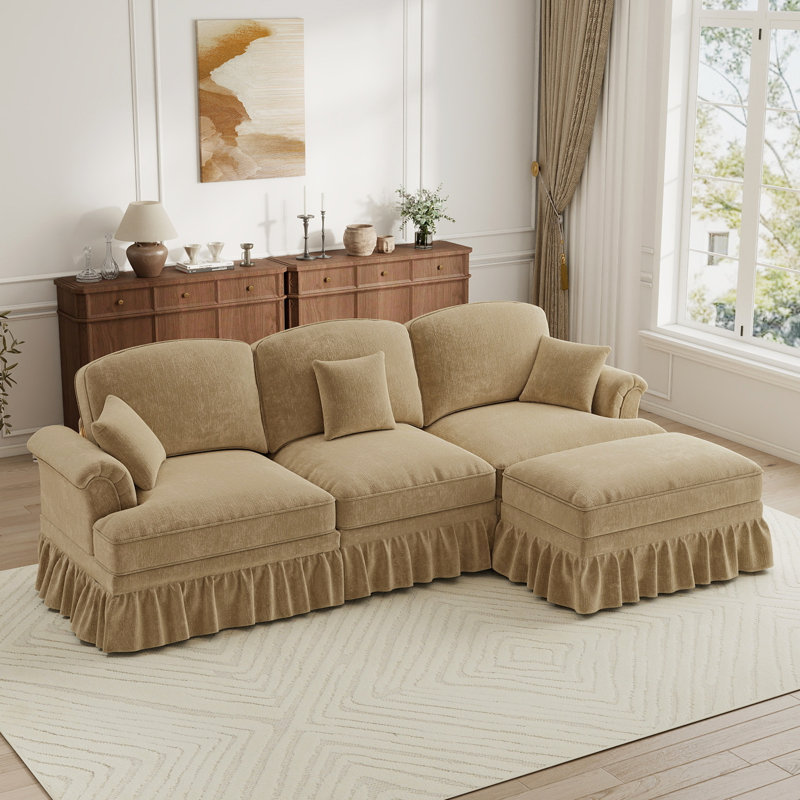 Sectionals Sofa, Living Room Set, L Shape Sofa, For Living Room, Light Coffee Chenille