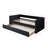 Beautiful 1Pc Modern Daybed Tufted Nailhead Trim Armrest Pull Out Trundle Bedroom Living Room Furniture Black Finish