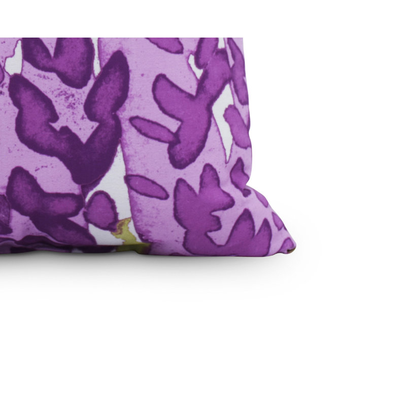 Housse et insert de coussin carré fleur, Mauve, 16 po x 16 po, Extérieur