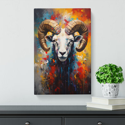 Ram Sheep Expressionism No.3 - Wrapped Canvas