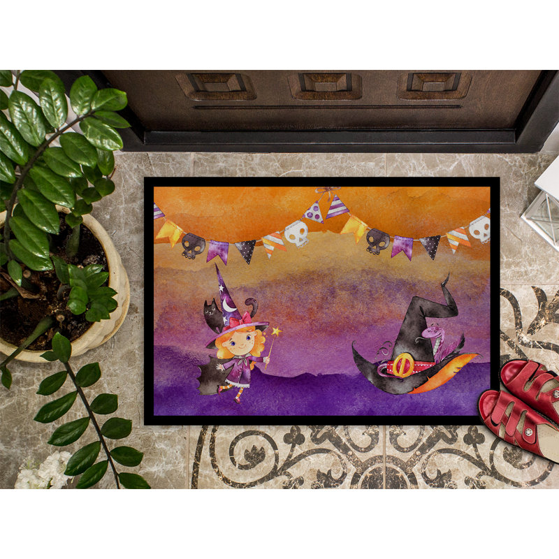 Eila Non-Slip Halloween Outdoor Doormat, 0.25" H x 27" W x 18" D