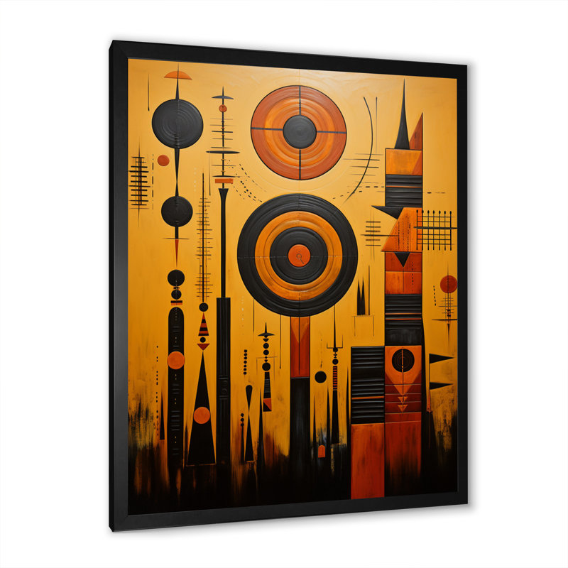 «Hasbouck African Tribes Sacred Patterns II», reproduction sur toile, Cadre simple noir, H 20 po x l 12 po x P 1 po