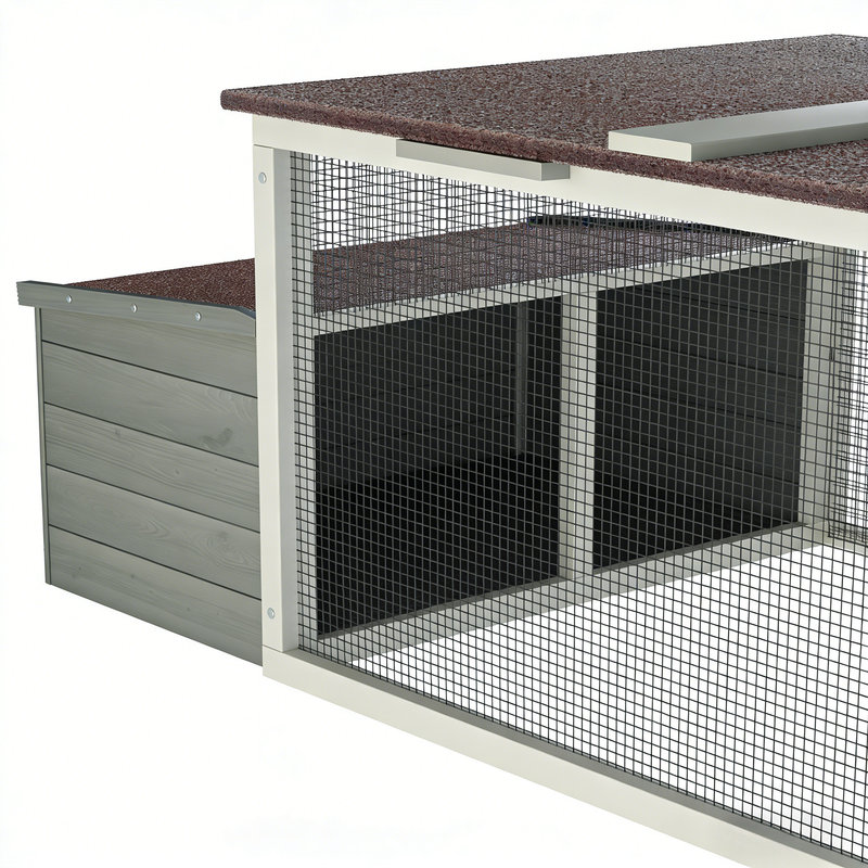 Weatherproof Wooden Chicken Coop with 20.93 Sq Ft Outdoor Run, Asphalt Roof, Nesting Box and Secure Locking Design for Backyard Poultry