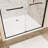 72" H 54" W Double Sliding Shower Door, 1/4" (6mm) Clear Tempered Glass With -proof Film, Matte Black Aluminum Frame, Waterproof Design, Reversible Installation For Modern Bathroom High Wide Door-118789158