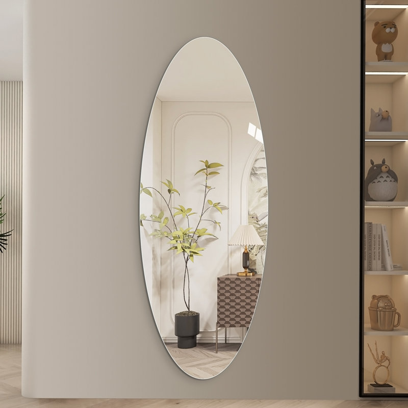 Miroir mural pleine longueur, miroir ovale pour entrée, chambre à coucher