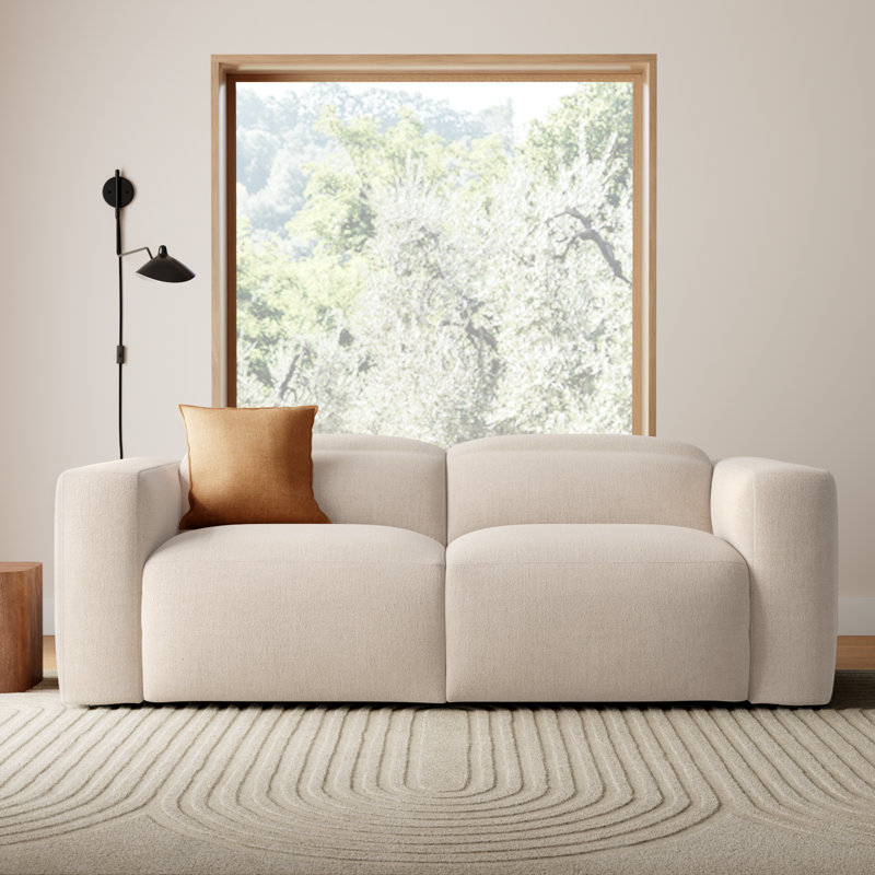 Amed 89" Upholstered Power Reclining Sofa, Antigo Natural Polyester Blend