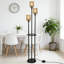 Lampe sur pied en rotin à 3 lumières à intensité variable avec tablettes, lampe sur pied Farmhouse avec interrupteur au pied à 3 voies, lampe sur pied rustique Boho pour le salon et la chambre à coucher