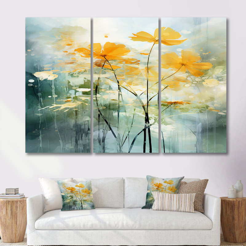 Edgardo - Ensemble d'impressions murales Buttercups, Toile tendue, H 28 po x l 36 po x P 1 po