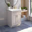 The Antique White Bathroom Vanity Base Is Self-Assembly Compatible And Exudes Elegance.