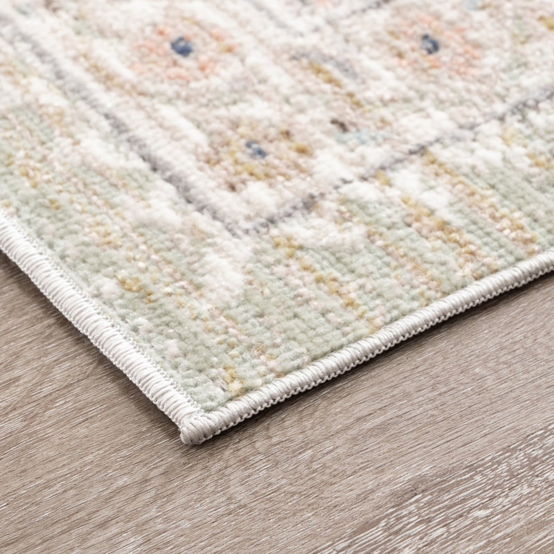 Ellen Traditional Oriental Brown Polyester Area Rug, Rectangle 5' x 7'