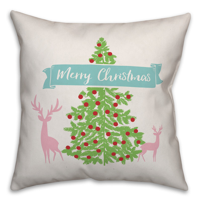  Coussin Merry Christmas, 16 po x 1 po, Housse de coussin seulement - Insert