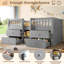 Kids Loft Bed With 4 Drawers & Stair Storage - Twin Over Full Bunk Bed With Safety Rails-1223980178