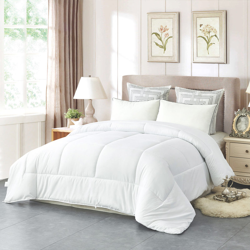 Édredon en duvet synthétique polyester toutes saisons, Grand lit