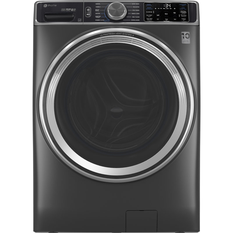GE Profile 5.5 cu. ft. ENERGY STAR Smart Front Load Steam Washer with UltraFresh Vent System+, Smart Wash and Smart Rinse + 7.8 cu. ft. ENERGY STAR Smart Electric Dryer with Steam and Sanitize Cycle