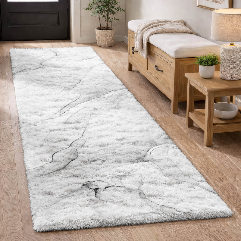 Tapis de qualité supérieure à poil long lavable ADS515, Gris, Tapis de couloir 2 pi 3 po x 7 pi 6 po