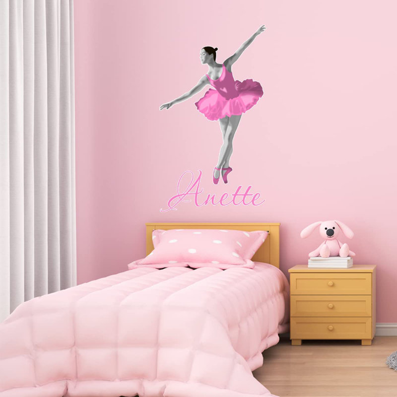 Adhésif décoratif ballerine, H 25 po x l 14 po, Rose, Oui