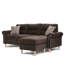 Ensemble modulaire réversible brun clair avec 2 coussins décoratifs