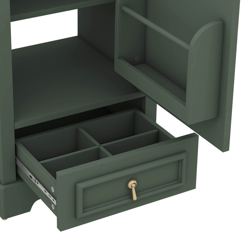 Meuble-lavabo de 20 po avec lavabo simple intégré, tablette ajustable en U, tiroir à compartiments et support de rangement fixé à la porte