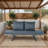Foldable Wicker Bench For Patio Conversation