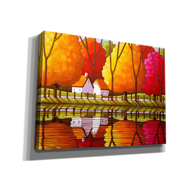 Winston Porter 'Roadway Fall Reflection' By Cathy Horvath-Buchanan, Canvas Wall Art, H 12 po x l 16 po x P 0,75 po