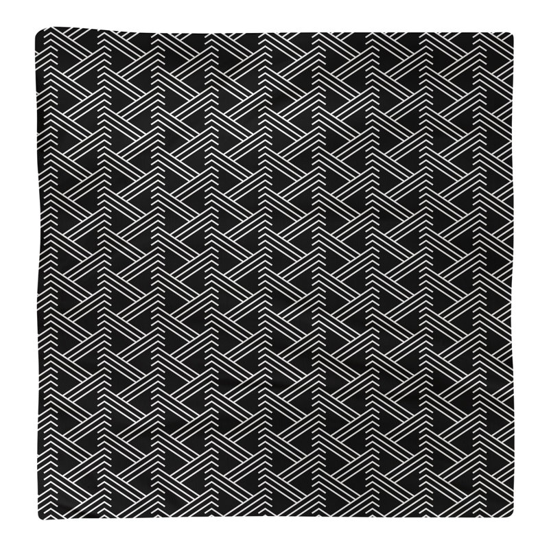 Serviette de table en coton Zig Zag, Noir, H 0,1 po x l 22 po x P 22 po, Croisé en coton
