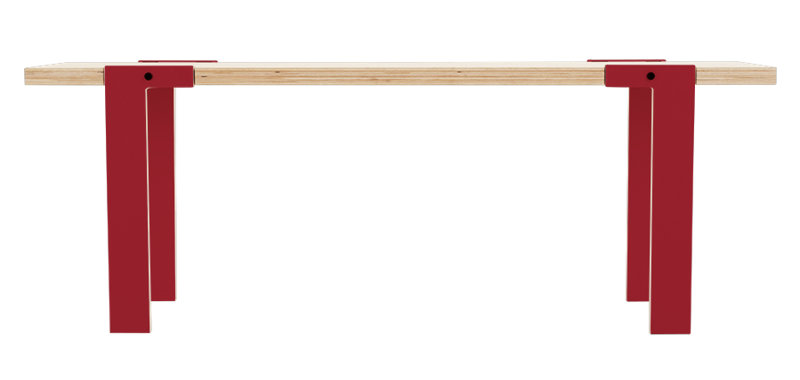 Giedi Upholstered Bench, Cherry Red