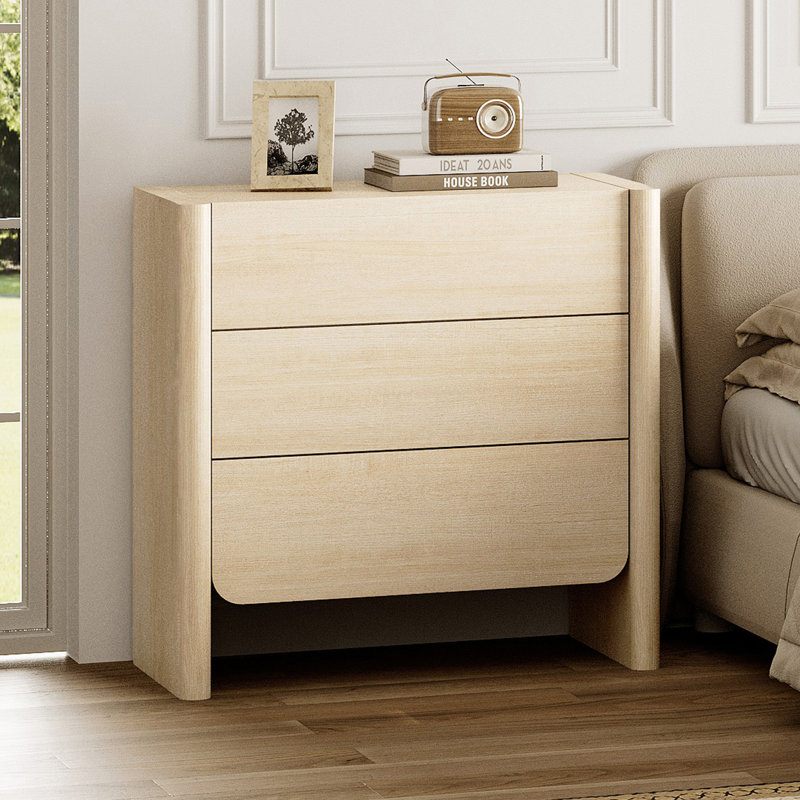 Table de chevet 3 tiroirs Modern Modern, Beige