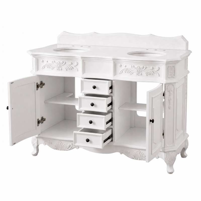 48 Inch Morton Traditional Double Sink Bathroom Vanity Antique W