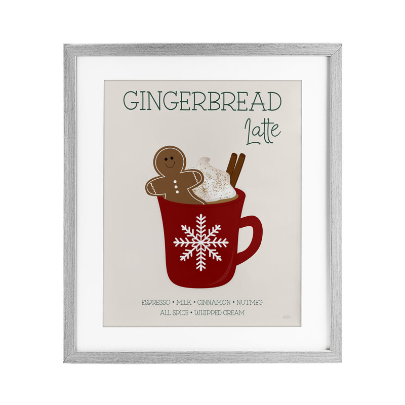 «Gingerbread Latte Seasonal Drink», reproduction encadrée sous verre, design par Natalie Carpentieri, H 21 po x l 17 po