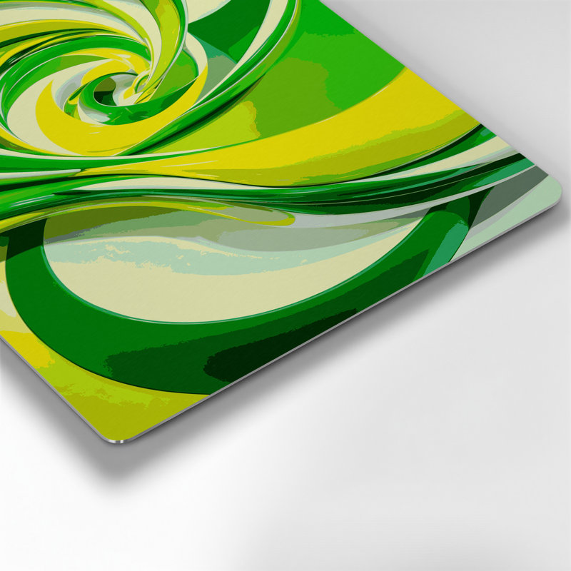 «Biomorphic Abstraction 64», art mural en métal vert, H 16 po x l 20 po