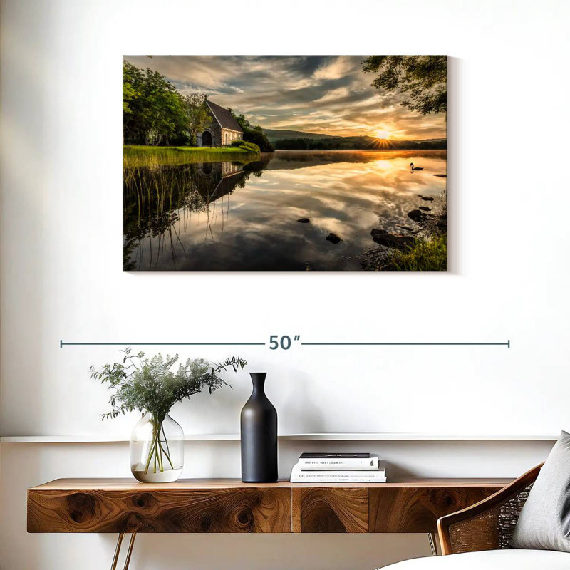 Adella Gougane Barra Lake Church Sunrise, H 24 po x l 36 po