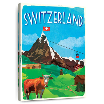 Mountains Of Switzerland Vintage Poster