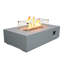 Table de foyer d'extérieur rectangulaire au gaz propane en béton de 52 pouces-660862293