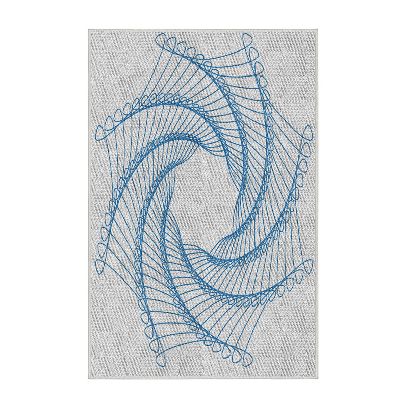 Tapis de zone bleue à motifs, Rectangle 5 pi x 7 pi