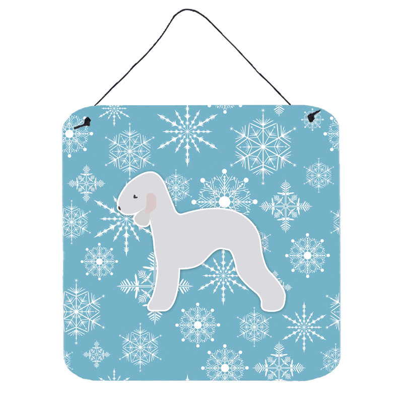 Décoration murale flocon de neige bedlington terrier