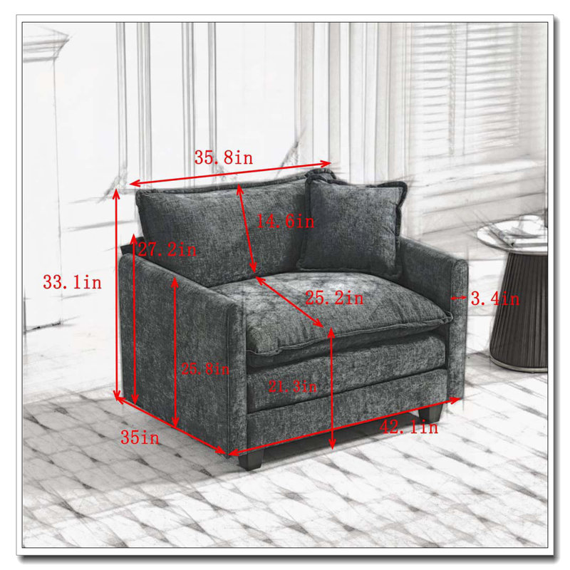 Fauteuil club en tissu d'ameublement en chenille, Vert