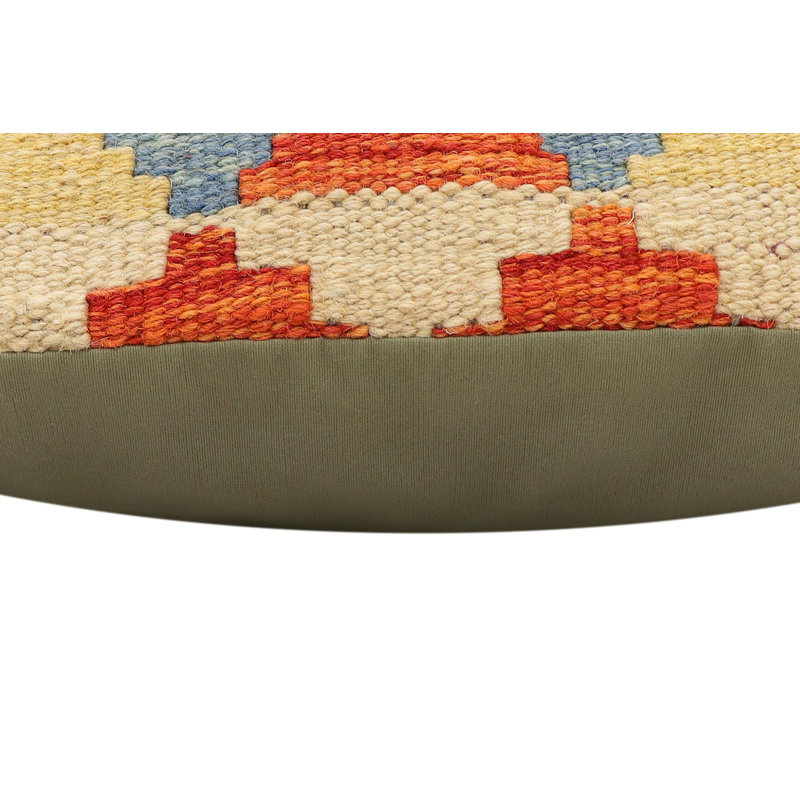 Coussin Bohème Hollis, H 19 po x l 19 po, Rouille / bleu / gris / or