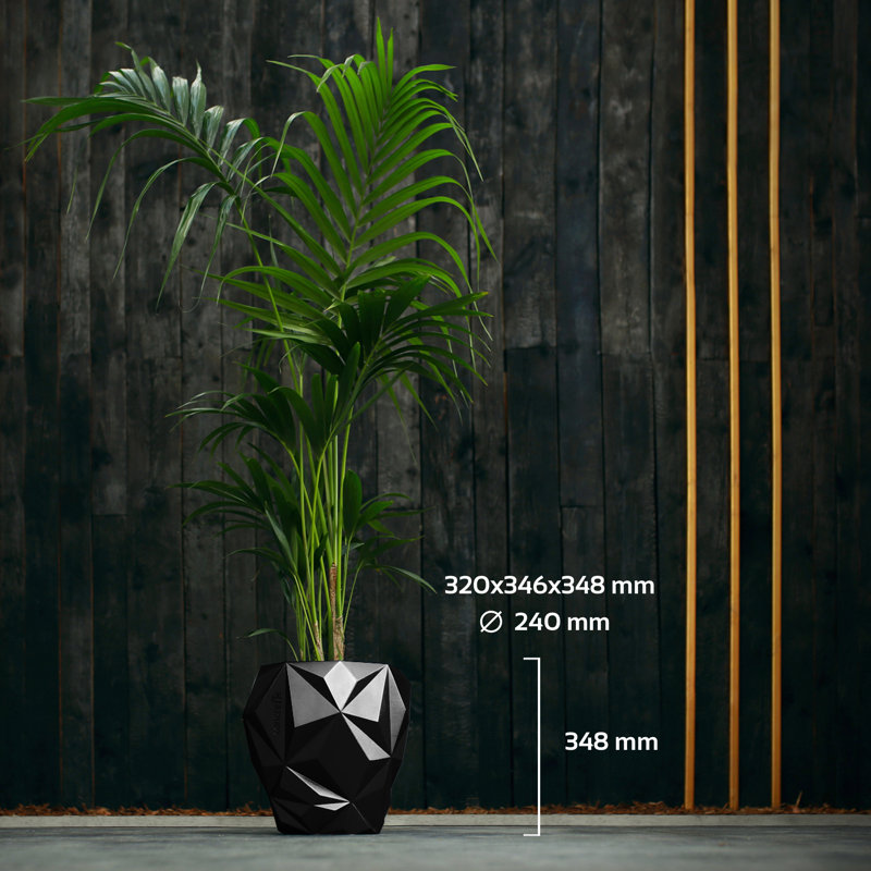 Handmade Planter, Black Metallic
