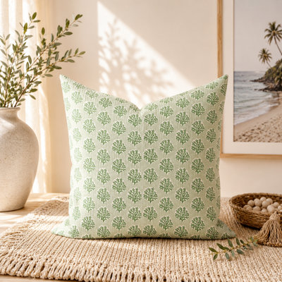 Housse de coussin en coton Seafoam