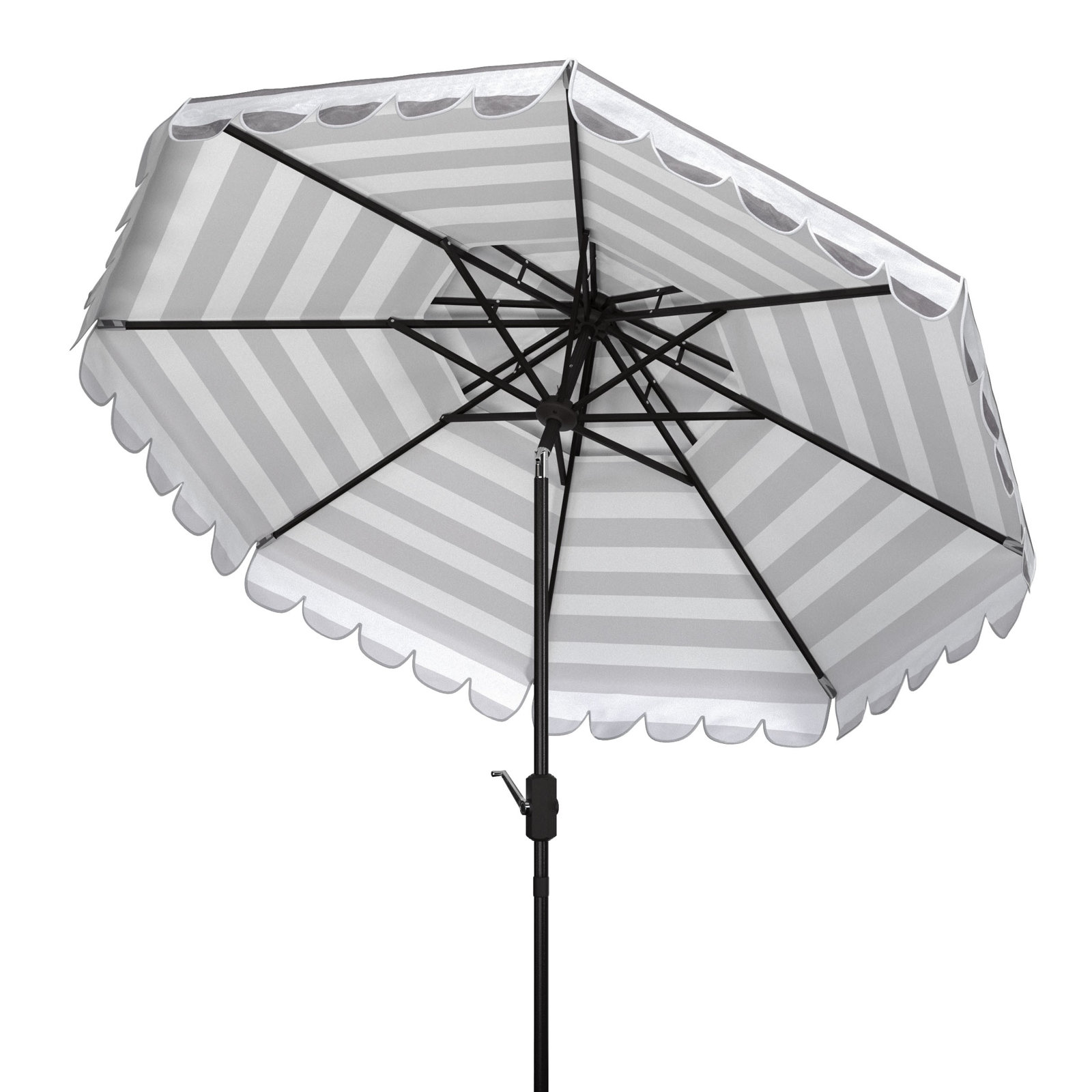 Cali 101.2'' Outdoor Umbrella, Gray/White, Black