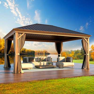  16 Ft. W x 12 Ft. D Aluminum Patio Gazebo, PRO Premium Gazebo