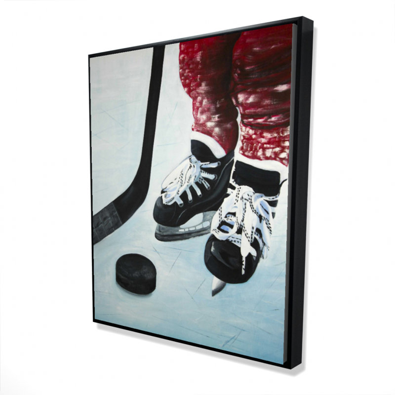 Young Hockey Player Print On Canvas, H 48 po x l 60 po