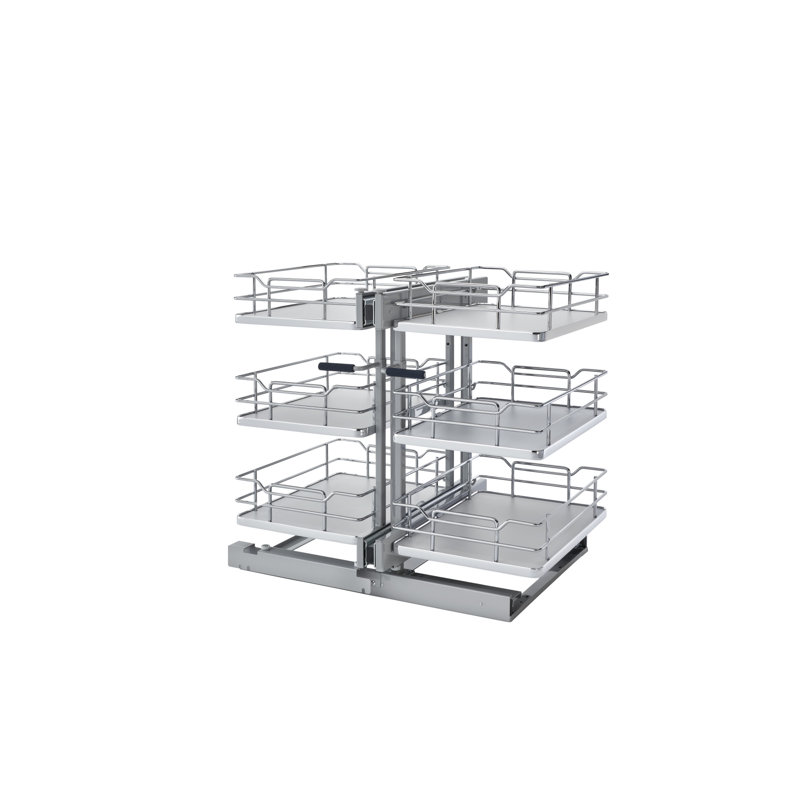 Organisateur de fond solide en acier à 3 niveaux Rev-A-Shelf, gris, L 26,25 po