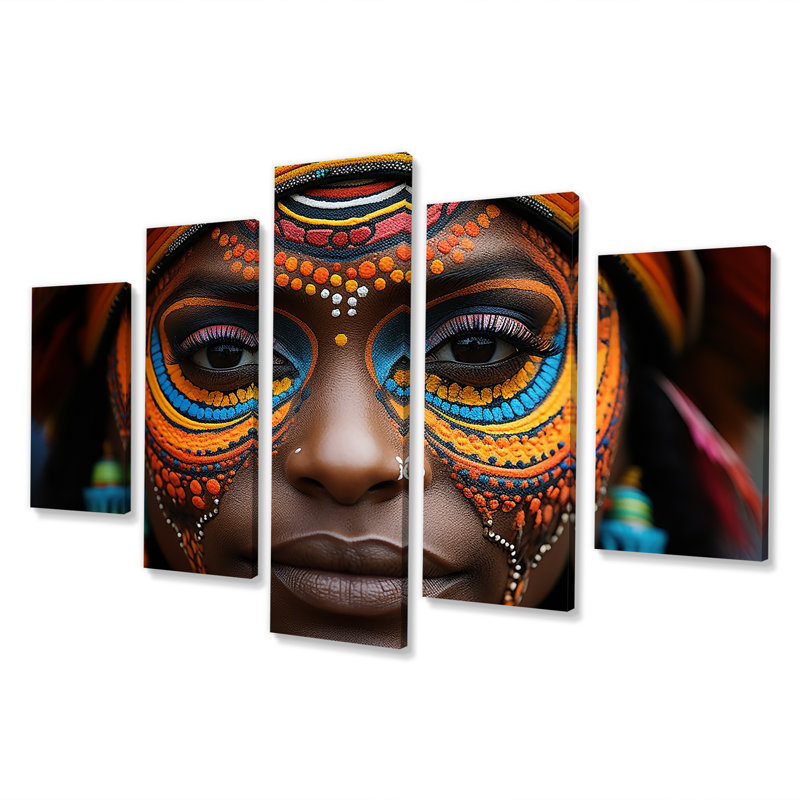 Ensemble de décorations murales multicolores tribal africain