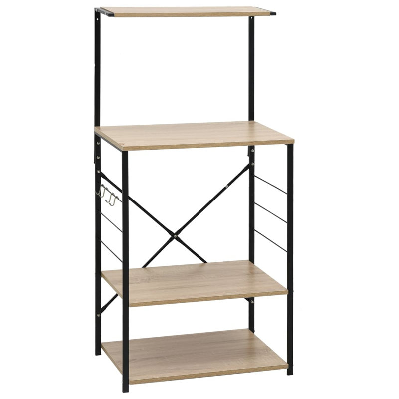 Charnley 60cm W Metal Shelving Unit, White/Oak