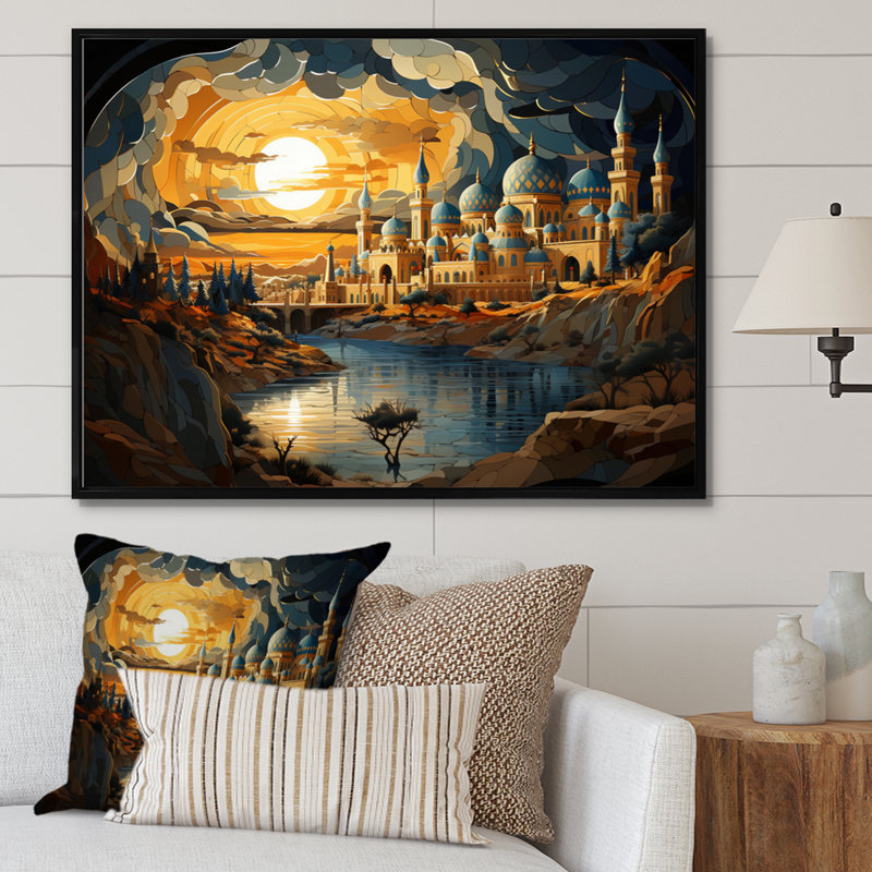 Islam Islamic Intricacy This II - Islamic Wall Art Prints, H 34 po x l 44 po x P 1,5 po, Cadre flottant noir