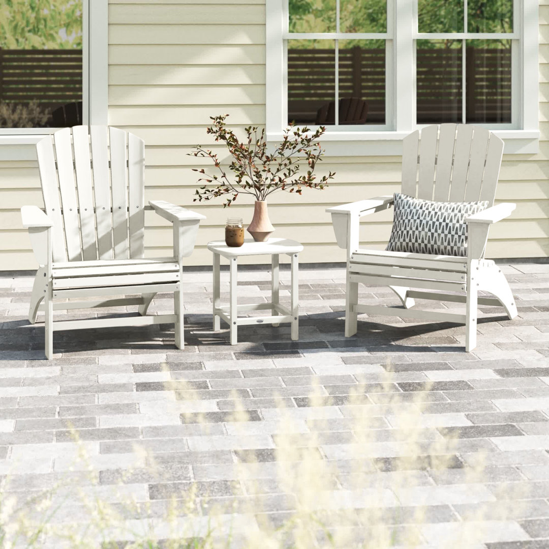 Nautical 3-Piece Curveback Adirondack Set POLYWOOD® Frame 