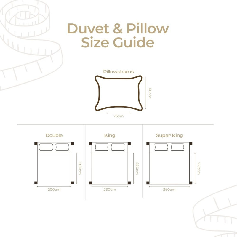 MHG Living Duvet Cover Set Kensington Gold Baratta Stitch Design Cotton Bedding - Includes 2 Pillowcases, King