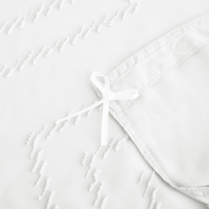 Ensemble de housse de couette en microfibre, Housse de couette grand et 2 taies d'oreiller stan, Blanc